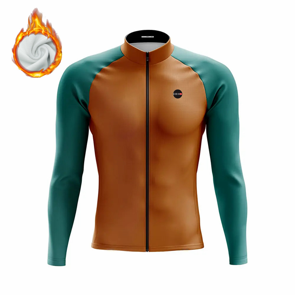 メンズ長袖サーマルフリースサイクリングジャージ、冬のゴビック - Cycling Gear Jersey のレビューと価格