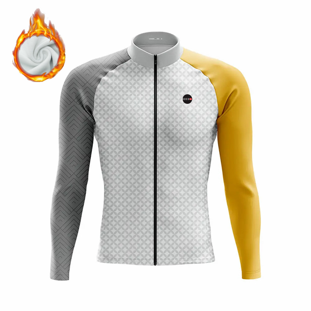 メンズ長袖サーマルフリースサイクリングジャージ、冬のゴビック - Cycling Gear Jersey のレビューと価格